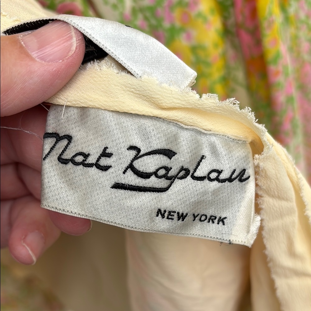 NAT KAPLAN SAKS FIFTH AVE Yellow Orange Pleat Crystal Maxi Silk Dress-VINTAGE - Picture 5 of 16